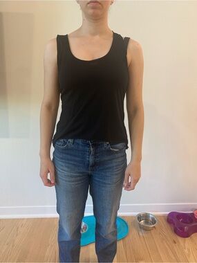 Black Scoop Neck Dance Tank Top